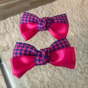 💘SALE 3x19 pink and purple gingham bow shoe clip